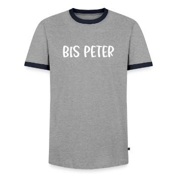 Bis Peter - Männer Kontrast-T-Shirt - Grau/Navy  - Vorne - AI Model Female 172 light (172cm) & AI Model Male 178 light (178cm)