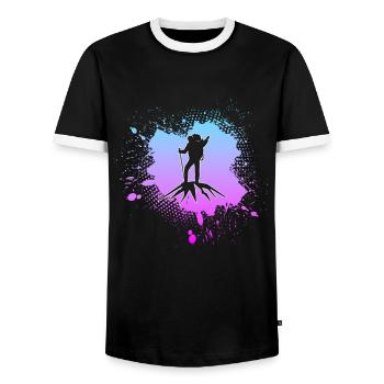 Alpinisme - T-shirt contrasté Homme - noir/blanc - Devant - AI Model Female 172 light (172cm) & AI Model Male 178 light (178cm)