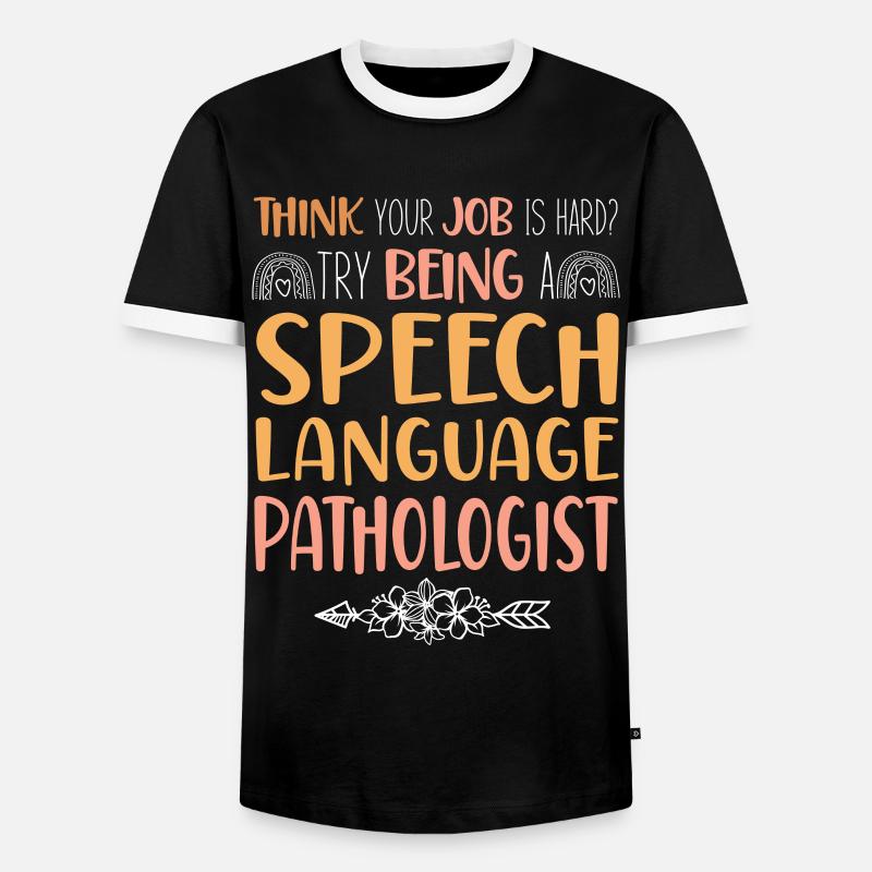 Speech Therapist Therapy Assistant - Men's Ringer Shirt - black/white