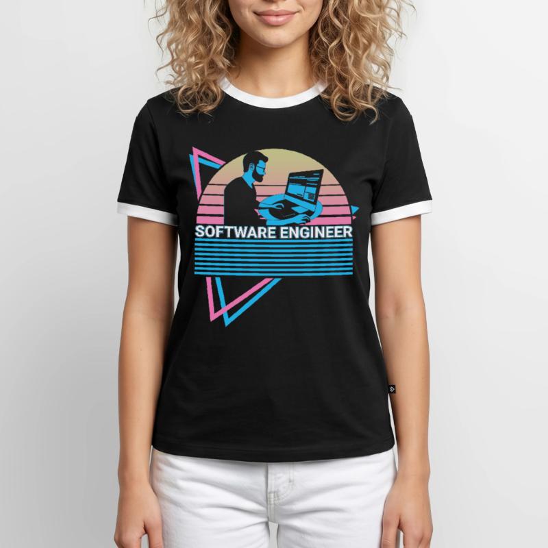Software Engineer Software Engineering Retro Men's Ringer Shirt