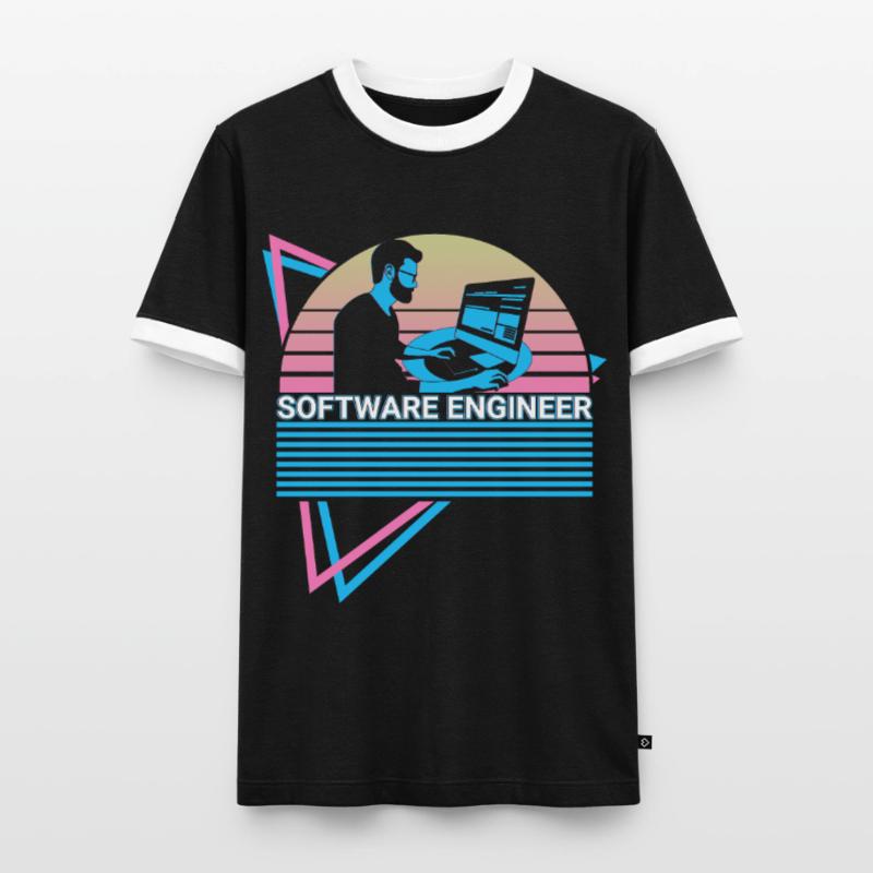 Software Engineer Software Engineering Retro Men's Ringer Shirt