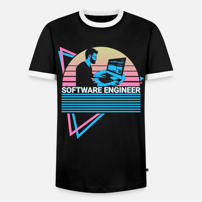Software-Ingenieur Software Engineering Retro - Männer Kontrast-T-Shirt - Schwarz/Weiß