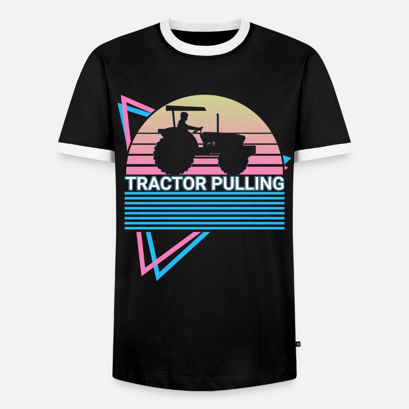 Tractor Pulling Retro - Men's Ringer Shirt - black/white