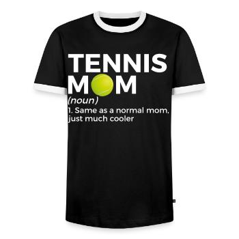 Tennis Geschenk - Männer Kontrast-T-Shirt - Schwarz/Weiß - Vorne - AI Model Female 172 light (172cm) & AI Model Male 178 light (178cm)
