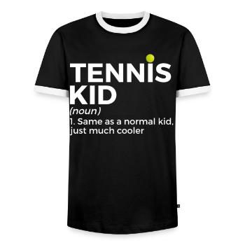 Tennis Geschenk - Männer Kontrast-T-Shirt - Schwarz/Weiß - Vorne - AI Model Female 172 light (172cm) & AI Model Male 178 light (178cm)