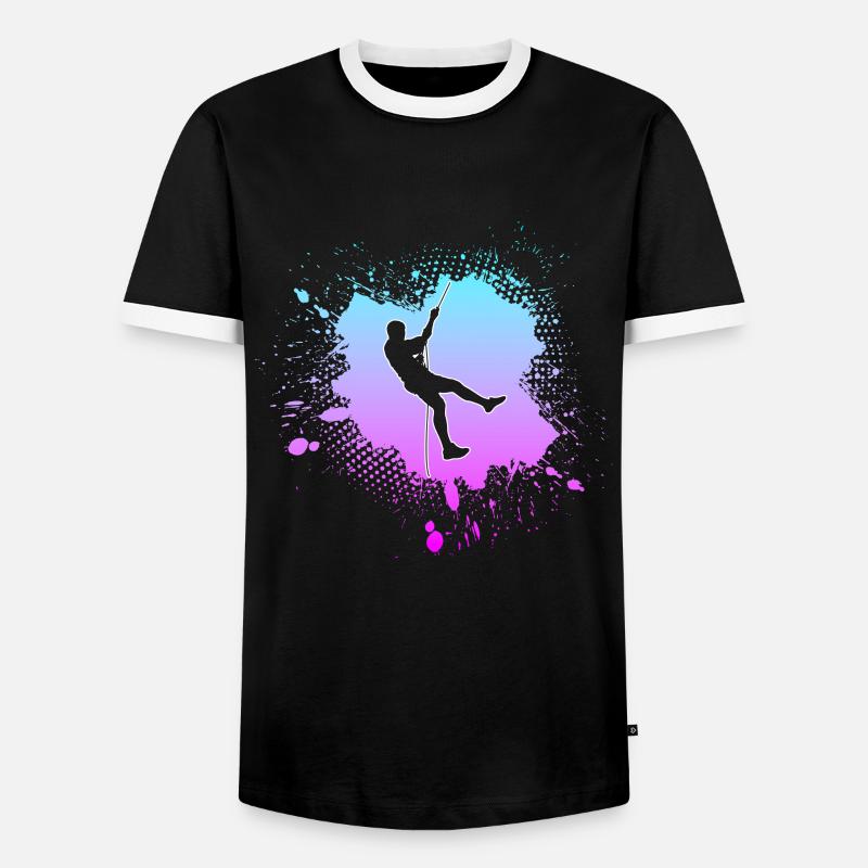 klettern - Männer Kontrast-T-Shirt - Schwarz/Weiß