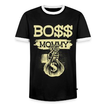 Boss Mommy - Männer Kontrast-T-Shirt - Schwarz/Weiß - Vorne - AI Model Female 172 light (172cm) & AI Model Male 178 light (178cm)