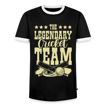 Legendary Cricket Team - Männer Kontrast-T-Shirt - Schwarz/Weiß - Vorne - AI Model Female 172 light (172cm) & AI Model Male 178 light (178cm)