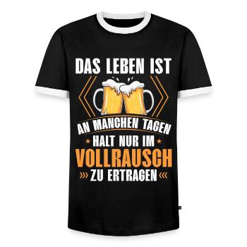 Das Leben Ist An Manchen Tagen Halt Nur Im - Männer Kontrast-T-Shirt - Schwarz/Weiß - Vorne - AI Model Female 172 light (172cm) & AI Model Male 178 light (178cm)