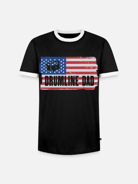 Drumline Trommeln Geschenk - Männer Kontrast-T-Shirt - Schwarz/Weiß