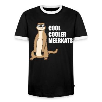 Suricate cool drôle de dicton cadeau - T-shirt contrasté Homme - noir/blanc - Devant - AI Model Female 172 light (172cm) & AI Model Male 178 light (178cm)
