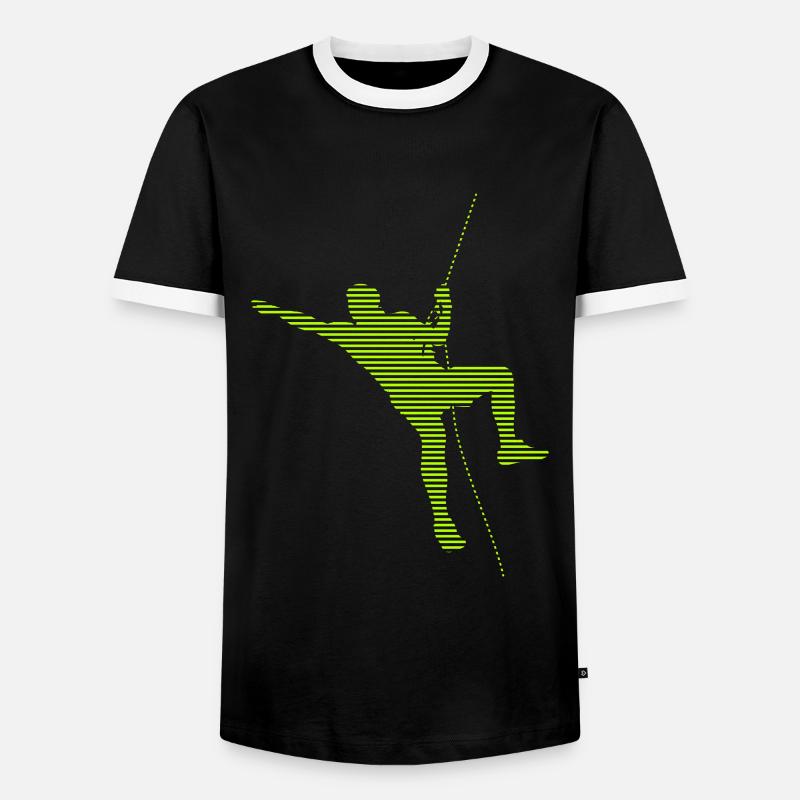Klettern - Männer Kontrast-T-Shirt - Schwarz/Weiß