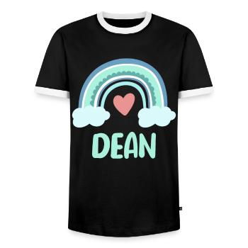 Dean Nom Rainbow Baby - T-shirt contrasté Homme - noir/blanc - Devant - AI Model Female 172 light (172cm) & AI Model Male 178 light (178cm)