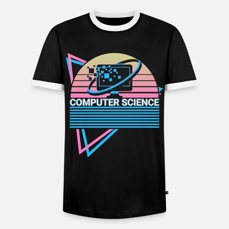 Informatik Retro - Männer Kontrast-T-Shirt - Schwarz/Weiß