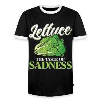 Lettuce The Taste Of Sadness - Men's Ringer Shirt - black/white - Front - AI Model Female 172 light (172cm) & AI Model Male 178 light (178cm)