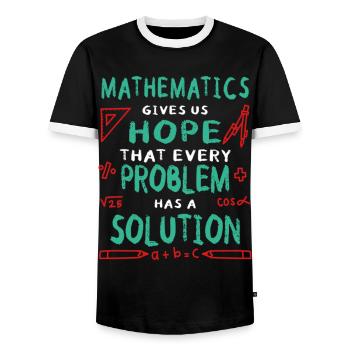 Mathematics Gives Us Hope That Every Problem - Männer Kontrast-T-Shirt - Schwarz/Weiß - Vorne - AI Model Female 172 light (172cm) & AI Model Male 178 light (178cm)