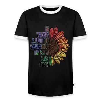 Technicien de laboratoire Il faut beaucoup de scientifique médical - T-shirt contrasté Homme - noir/blanc - Devant - AI Model Female 172 light (172cm) & AI Model Male 178 light (178cm)