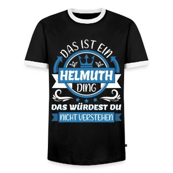 Helmuth Name Vorname Namenstag Namensgeschenk - Männer Kontrast-T-Shirt - Schwarz/Weiß - Vorne - AI Model Female 172 light (172cm) & AI Model Male 178 light (178cm)