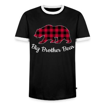 Big Brother Ours - T-shirt contrasté Homme - noir/blanc - Devant - AI Model Female 172 light (172cm) & AI Model Male 178 light (178cm)