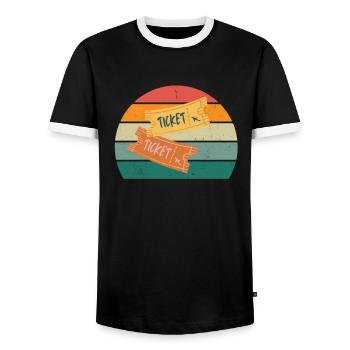 Reisen Reisender Reisender Ferien Urlauber Urlaub - Männer Kontrast-T-Shirt - Schwarz/Weiß - Vorne - AI Model Female 172 light (172cm) & AI Model Male 178 light (178cm)