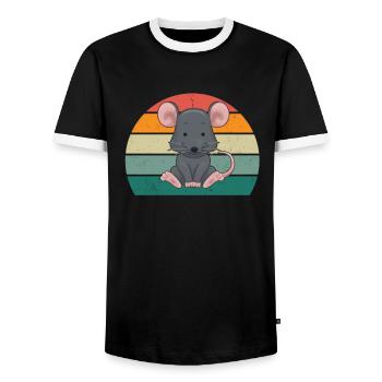 rats rat mom rat daddy house rat sewer rat - Men's Ringer Shirt - black/white - Front - AI Model Female 172 light (172cm) & AI Model Male 178 light (178cm)