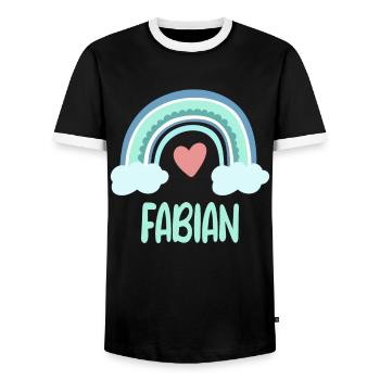 Fabian Nom Rainbow Baby - T-shirt contrasté Homme - noir/blanc - Devant - AI Model Female 172 light (172cm) & AI Model Male 178 light (178cm)