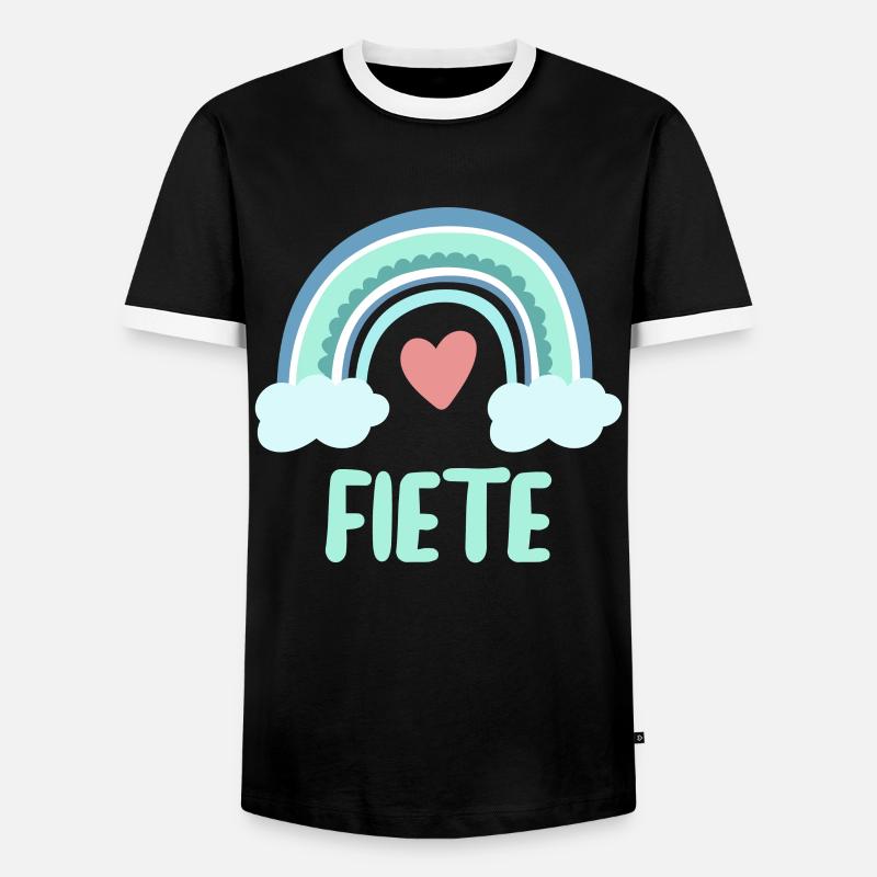 Fiete Name Rainbow Baby - Men's Ringer Shirt - black/white
