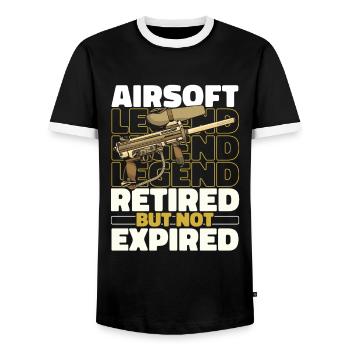 Airsoft à la retraite - T-shirt contrasté Homme - noir/blanc - Devant - AI Model Female 172 light (172cm) & AI Model Male 178 light (178cm)