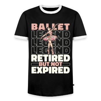 Balerina de ballet à la retraite - T-shirt contrasté Homme - noir/blanc - Devant - AI Model Female 172 light (172cm) & AI Model Male 178 light (178cm)
