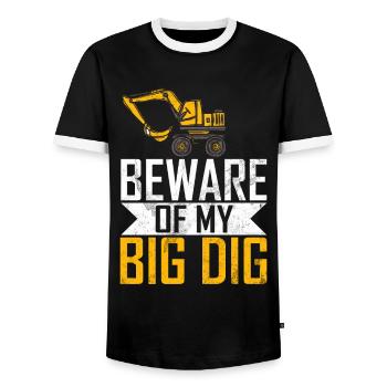 Drôles d’ouvriers de la construction et de conducteurs d’excavatrices de chantier - T-shirt contrasté Homme - noir/blanc - Devant - AI Model Female 172 light (172cm) & AI Model Male 178 light (178cm)