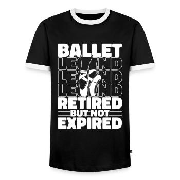 Balerina de ballet à la retraite - T-shirt contrasté Homme - noir/blanc - Devant - AI Model Female 172 light (172cm) & AI Model Male 178 light (178cm)