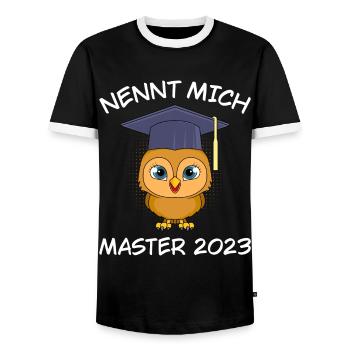 Call me Master 2023 Master Abschluss - Männer Kontrast-T-Shirt - Schwarz/Weiß - Vorne - AI Model Female 172 light (172cm) & AI Model Male 178 light (178cm)