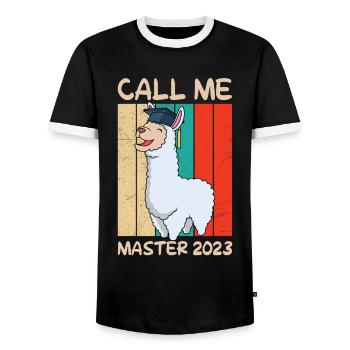 Master 2023 - T-shirt contrasté Homme - noir/blanc - Devant - AI Model Female 172 light (172cm) & AI Model Male 178 light (178cm)