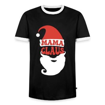 Mama Weihnachtsmann Familien Kostüm Santa Claus - Männer Kontrast-T-Shirt - Schwarz/Weiß - Vorne - AI Model Female 172 light (172cm) & AI Model Male 178 light (178cm)