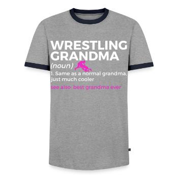 Wrestling - Männer Kontrast-T-Shirt - Grau/Navy  - Vorne - AI Model Female 172 light (172cm) & AI Model Male 178 light (178cm)