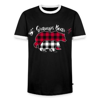 Gramps Bear - Männer Kontrast-T-Shirt - Schwarz/Weiß - Vorne - AI Model Female 172 light (172cm) & AI Model Male 178 light (178cm)