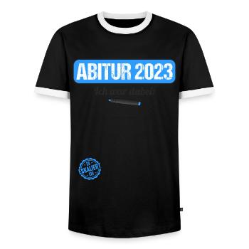 Abitur Gymnasium Damen und Herren Abi 2023 - Männer Kontrast-T-Shirt - Schwarz/Weiß - Vorne - AI Model Female 172 light (172cm) & AI Model Male 178 light (178cm)