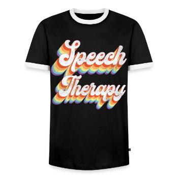 Speech Therapist Therapy Assistant - Men's Ringer Shirt - black/white - Front - AI Model Female 172 light (172cm) & AI Model Male 178 light (178cm)