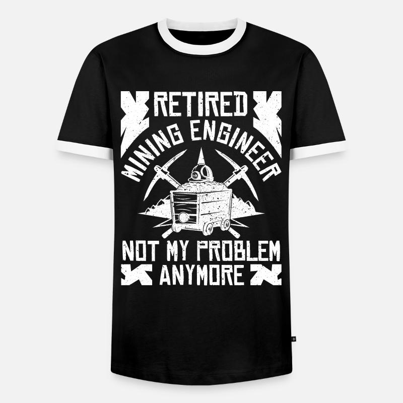 Retired Engineer Mining Engineer - Men's Ringer Shirt - black/white
