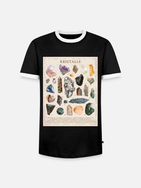Tafel der Kristalle - Männer Kontrast-T-Shirt - Schwarz/Weiß