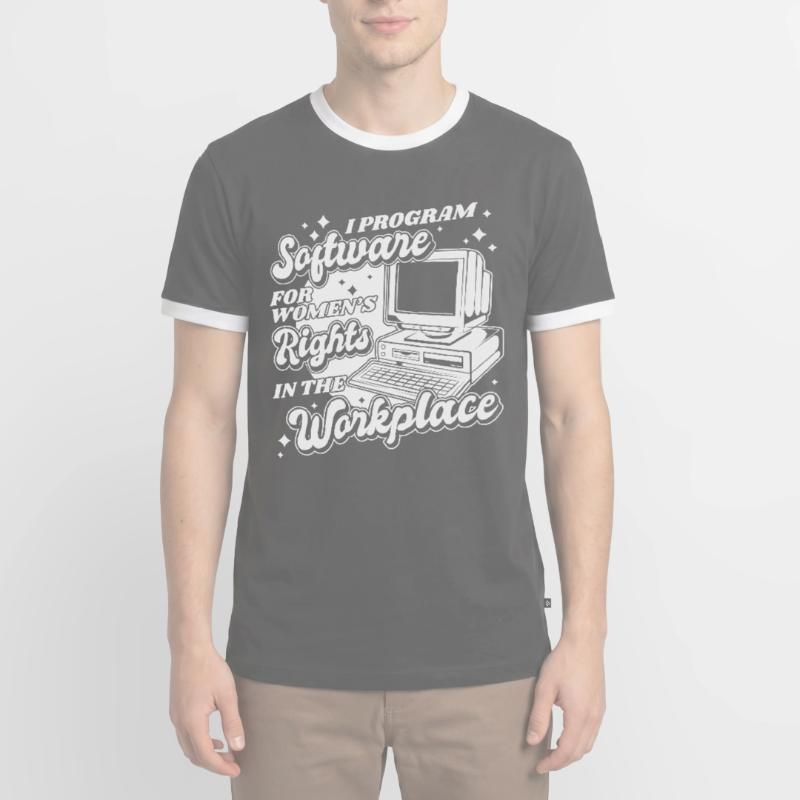 Developer Coder Programmer Computer T-shirt contrasté Homme