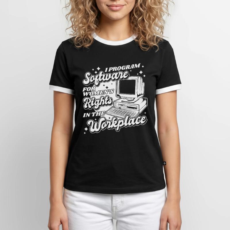 Developer Coder Programmer Computer T-shirt contrasté Homme