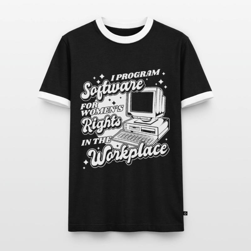 Developer Coder Programmer Computer T-shirt contrasté Homme