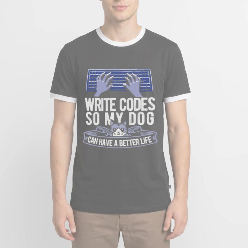Entwickler Coder Programmierer Katze Männer Kontrast-T-Shirt