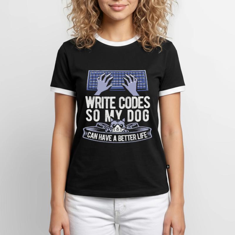 Developer Coder Programmer Cat Men's Ringer Shirt