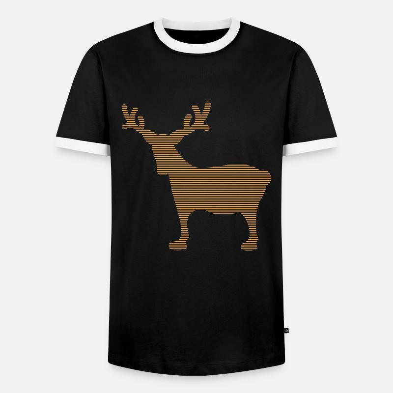 Elch - Männer Kontrast-T-Shirt - Schwarz/Weiß