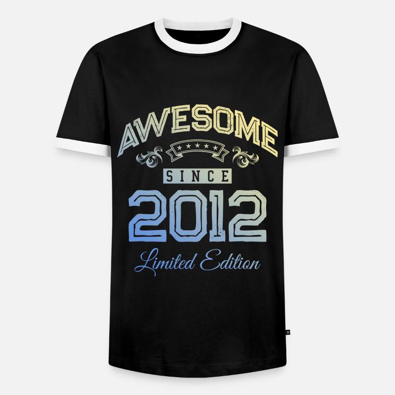 2012 awesome since - Men's Ringer Shirt - black/white