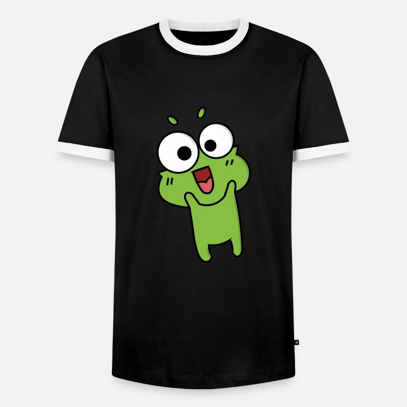 Frog Comic Drawing Funny - Men's Ringer Shirt - black/white