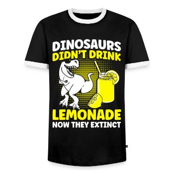 Lemonade Stand Lemon Juice Lemonade Shop - Men's Ringer Shirt - black/white - Front - AI Model Female 172 light (172cm) & AI Model Male 178 light (178cm)