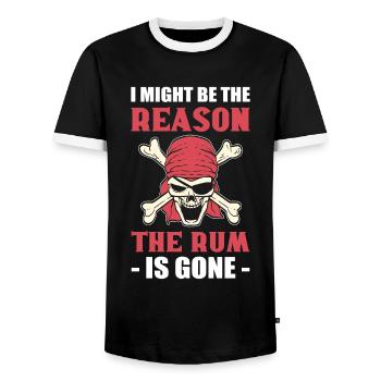 I Might Be The Reason The Rum Is Gone Pirates - Männer Kontrast-T-Shirt - Schwarz/Weiß - Vorne - AI Model Female 172 light (172cm) & AI Model Male 178 light (178cm)